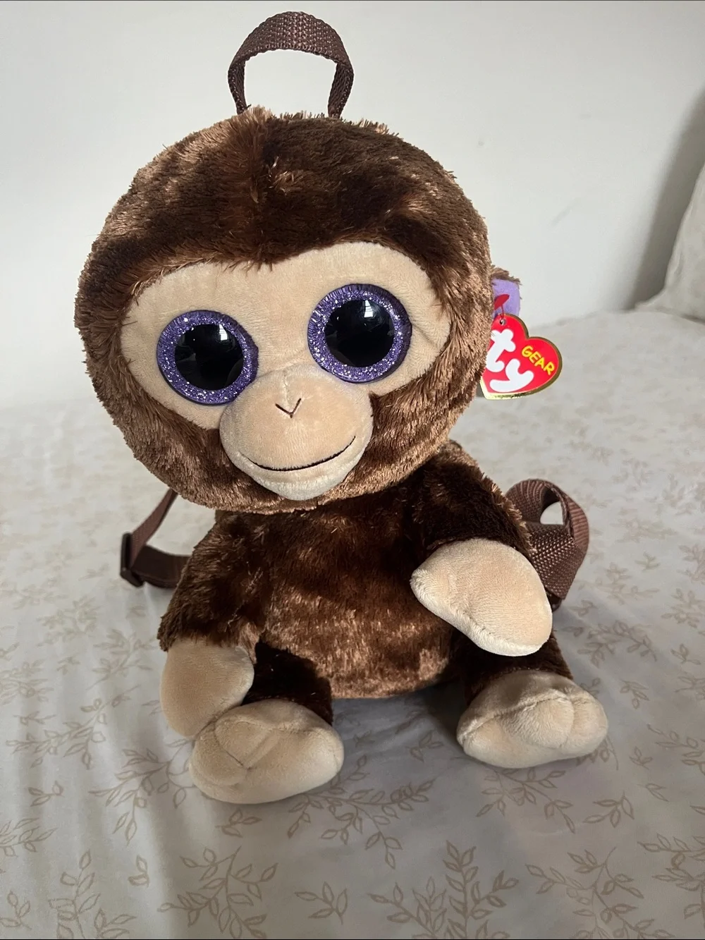 TY GEAR BEANIE BOOS COCONUT THE MONKEY PLUSH mini BACKPACK WITH ORIGINAL TAGS.
